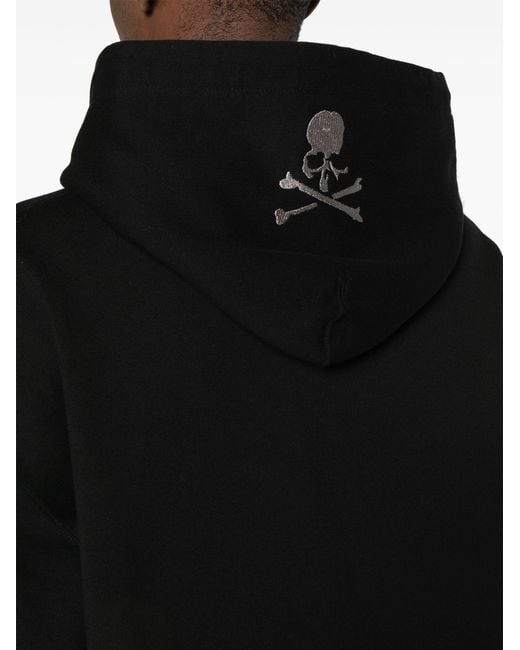 Mastermind Japan Black Logo-embroidered Cotton Hoodie for men