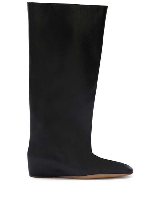 Jil Sander Black Knee-high Leather Boots - Women's - Calf Leather