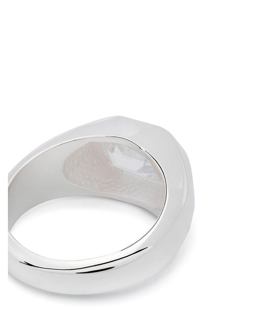 Hatton Labs White Sterling Zirconia Signet Ring for men