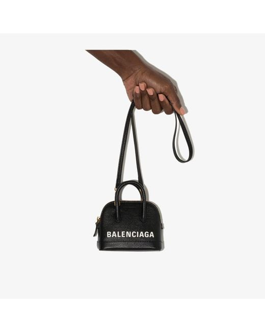 Balenciaga Ville Xxs Leather Top Handle Bag in Black