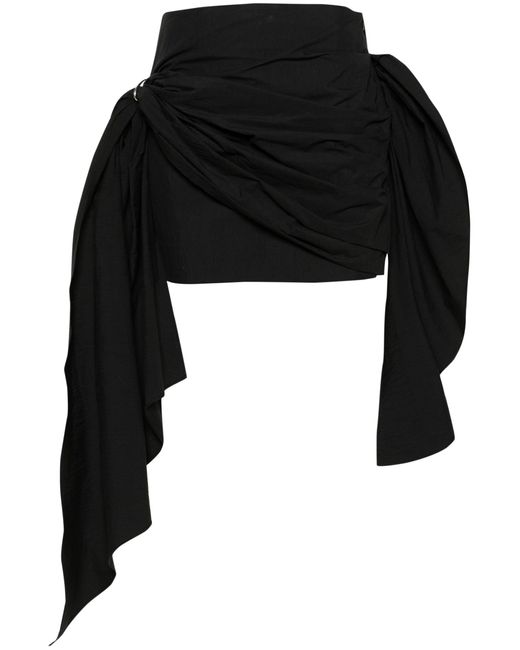 Paris Georgia Black Cloud Draped Mini Skirt - Women's - Nylon/cotton/viscose/rayon