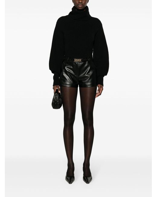 Frankie Shop Black Kate Faux-leather Shorts - Women's - Polyester/polyurethane