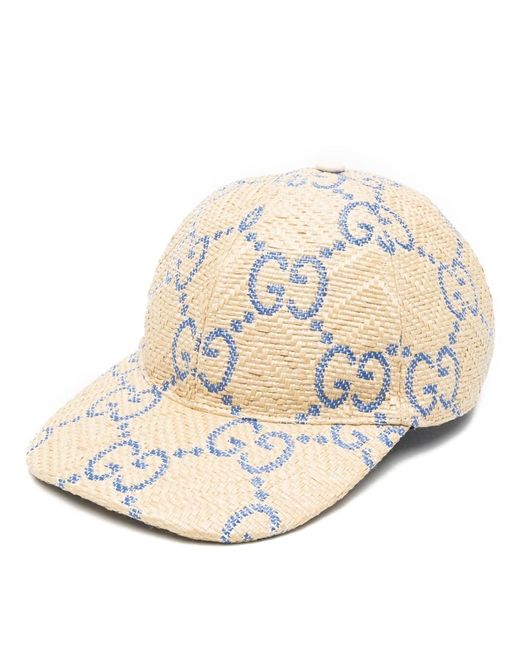 Gucci Natural gg Straw Woven-effect Baseball Cap for men