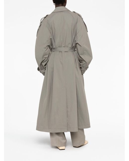 Low Classic Gray Grey Double Breasted Trench Coat