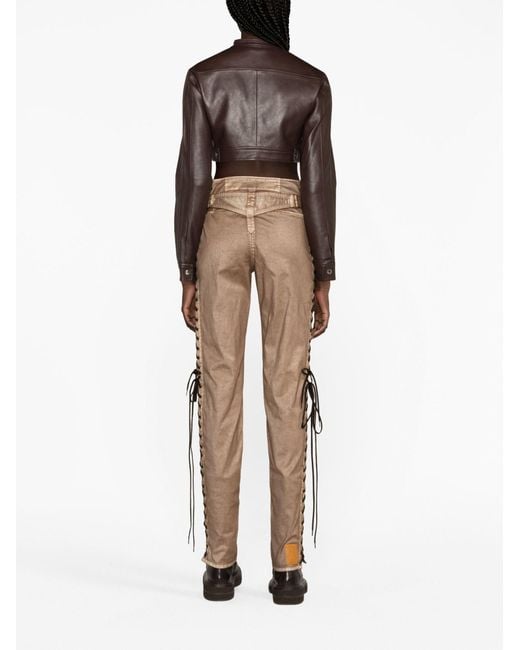 Jean Paul Gaultier Natural X Knwls Lace-up Slim-leg Trousers