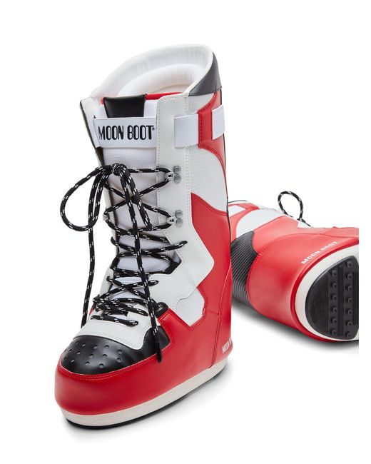 Moon Boot Red Sneaker Boots - Unisex - Rubber/polyester/polyesterpvc