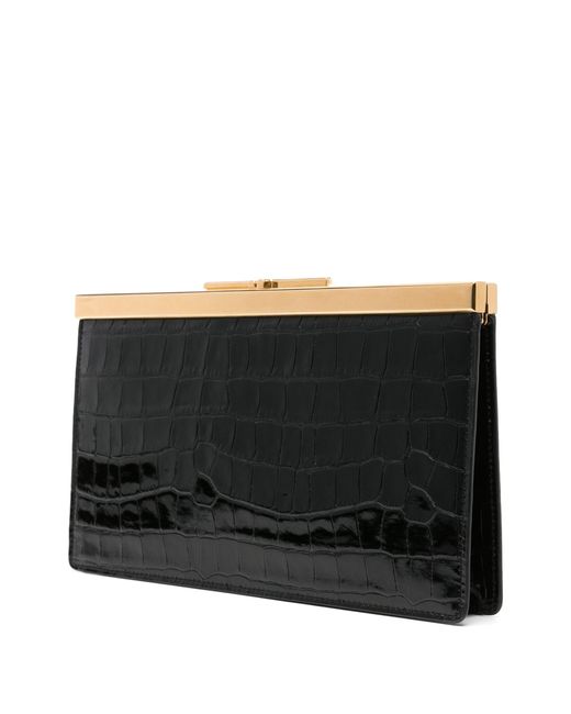 Tom Ford Black Crocodile-embossed Clutch Bag