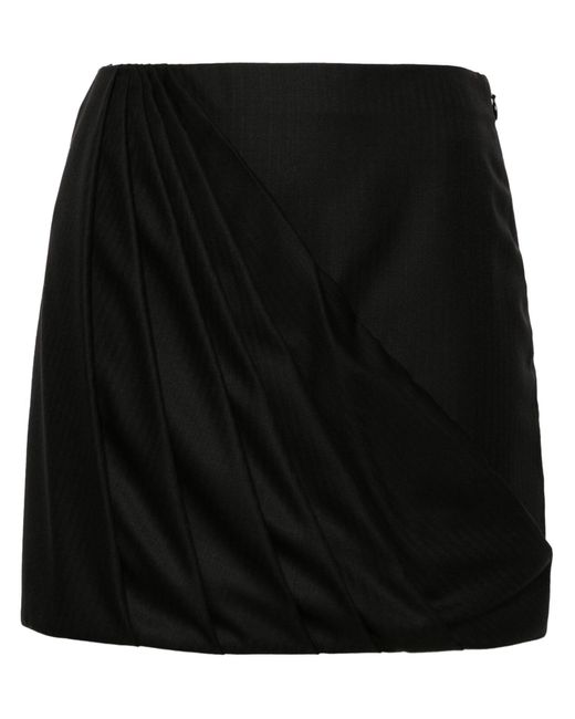 Racil Black Misha Draped Mini Skirt - Women's - Wool