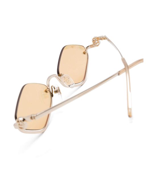 Gucci Pink Upside Down Diamond-shape Sunglasses
