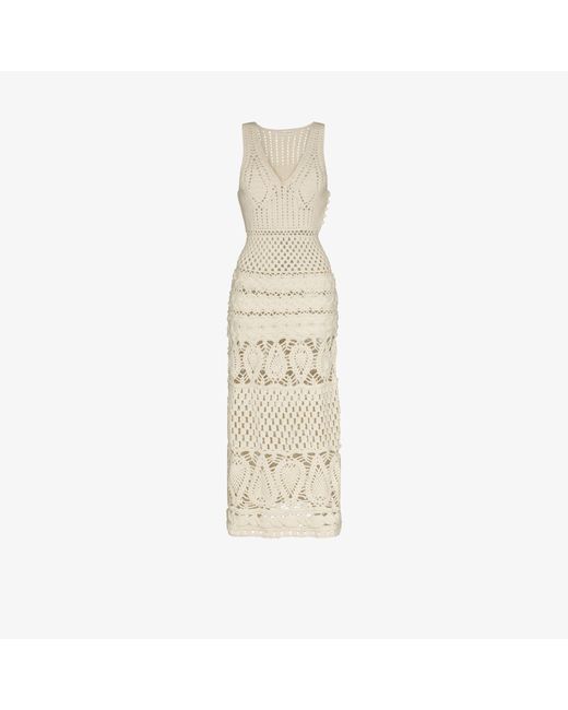 Ulla Johnson Alexis Crochet Wool Midi Dress in White Lyst UK
