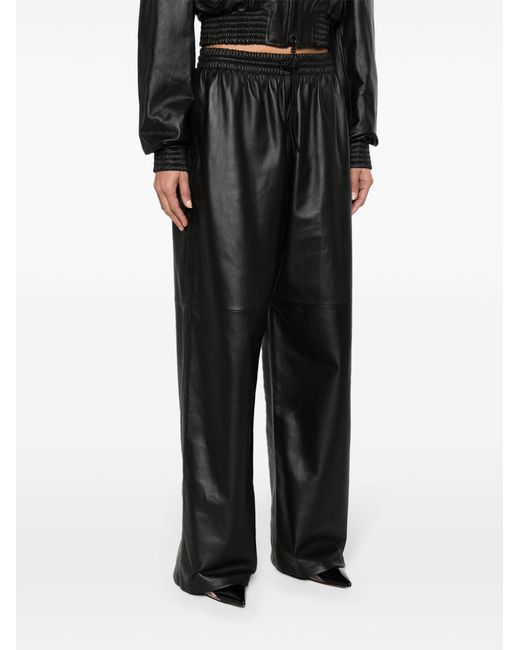 Wardrobe NYC Black Wide-leg Leather Trousers