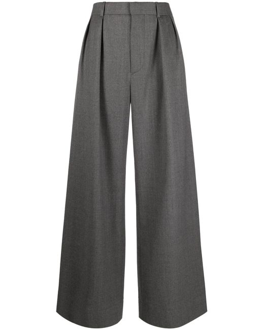 Wardrobe NYC Gray Wide-leg Wool Trousers