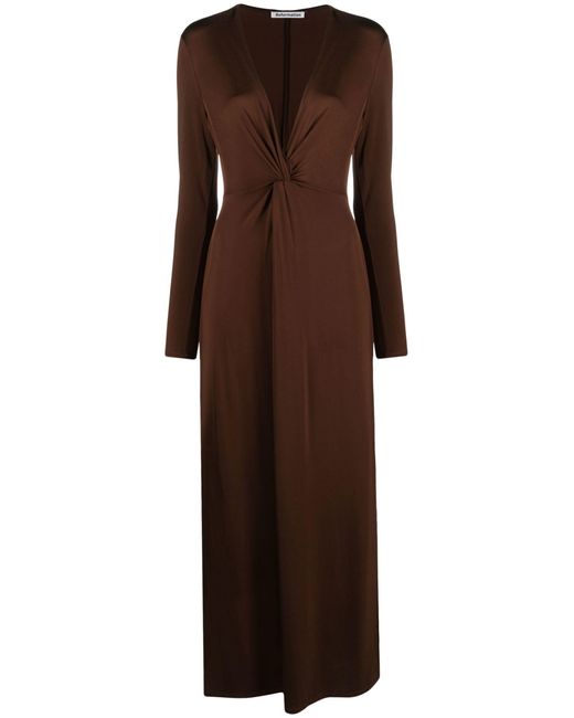 Reformation Elverson Knit Dress in Brown Lyst