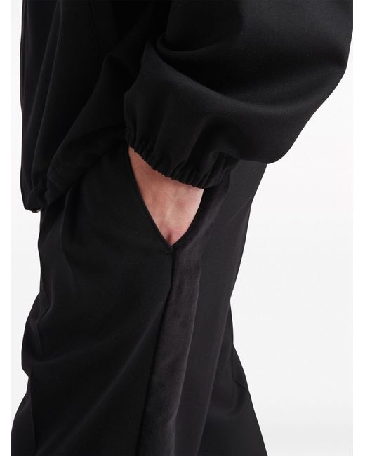 Prada Black Tapered Velvet Trousers for men