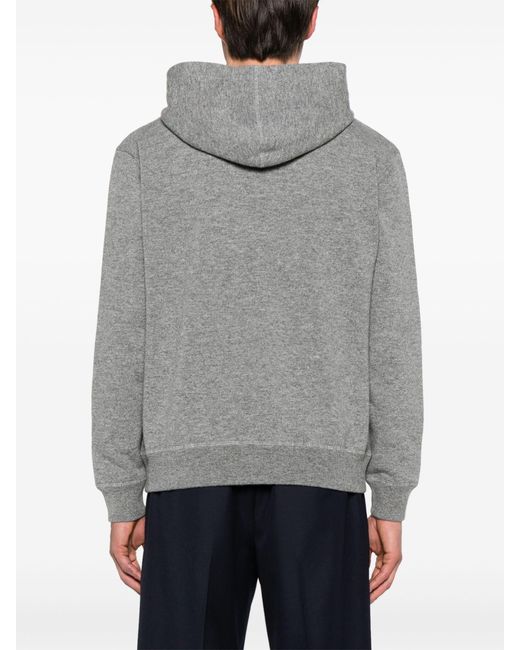 Gucci Gray Logo-embroidered Wool Hoodie - Men's - Cotton/acrylic/polyester/wool for men