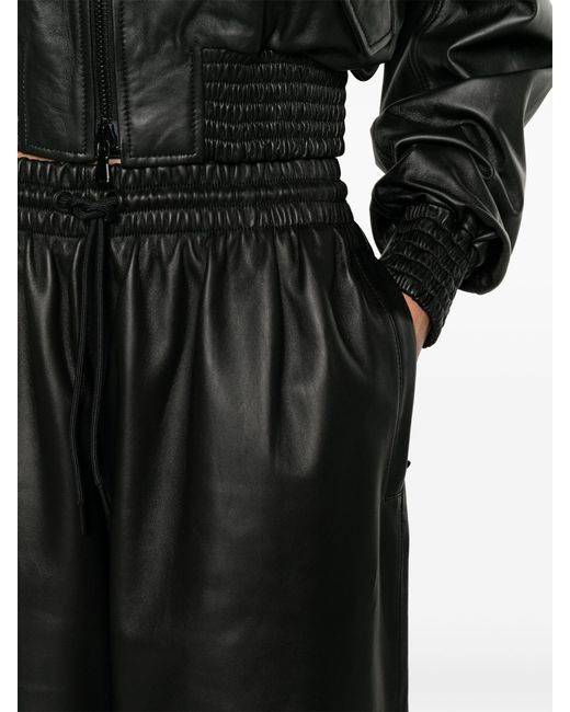 Wardrobe NYC Black Wide-leg Leather Trousers
