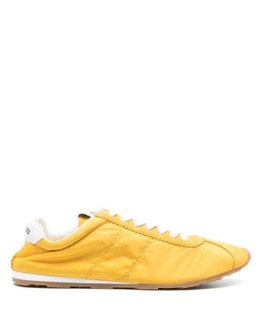 Miu Miu Yellow Plume Sneakers