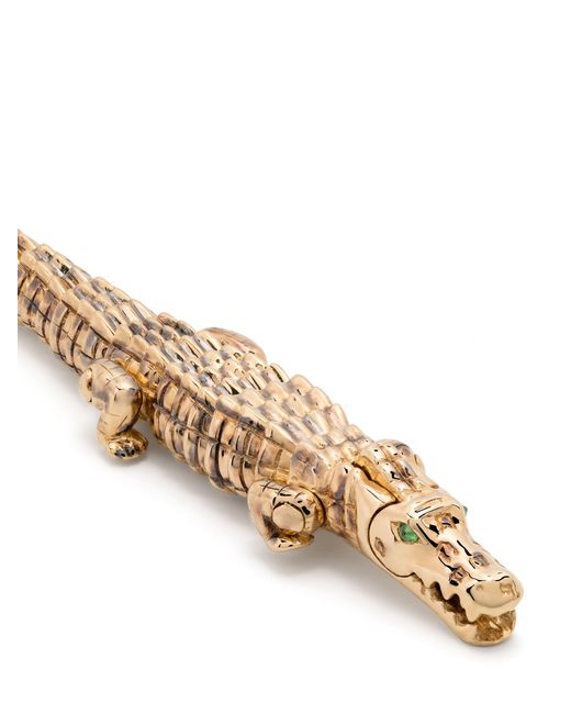 Bibi Van Der Velden Natural 18k Yellow Alligator Wrap Tsavorite Bracelet