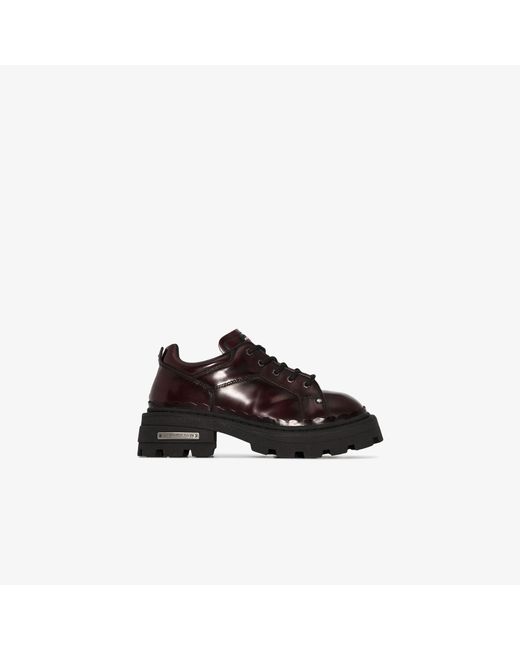 Eytys Red Detroit Barolo Leather Derby Shoes for men
