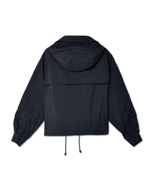 Junya Watanabe Blue Hooded Ripstop Jacket for men