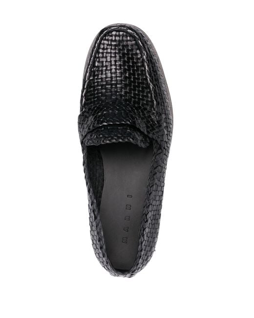 Marni Black Braided Slip-On Loafers for men
