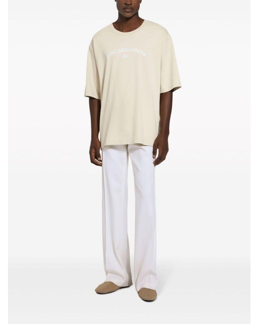 Dolce & Gabbana White Neutral Logo-print Cotton T-shirt for men