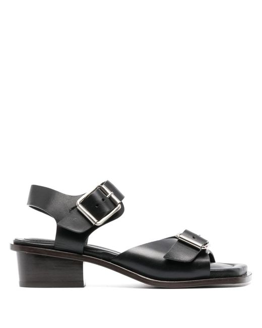 Lemaire Black Square-toe 35 Leather Sandals