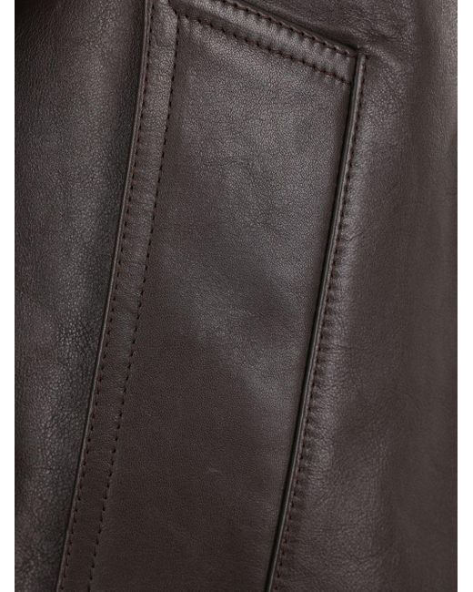 Bottega Veneta Gray Contrast-collar Leather Jacket - Women's - Viscose/calf Leather/cotton/polyester