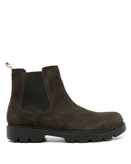 HUGO Black Brown Classic Suede Chelsea Boots - Men's - Fabric/calf Leather/calf Suederubber for men