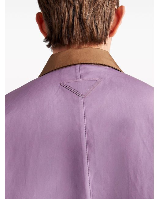 Prada Purple Poplin Double Match Trench Coat for men