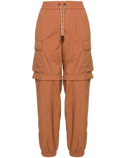 3 MONCLER GRENOBLE Orange Ripstop Zip-off Cargo Trousers