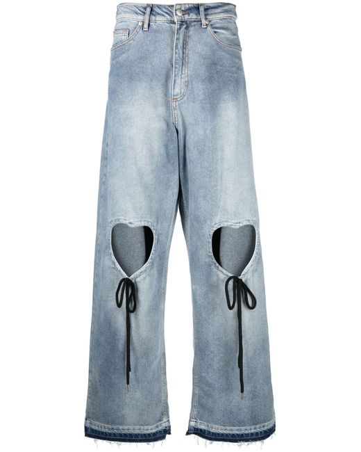 Natasha Zinko Blue Heart Cut Out Jeans - Women's - Cotton