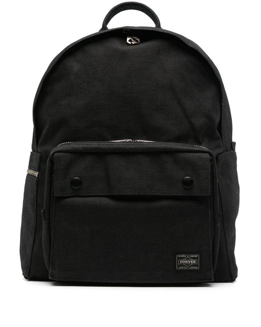 Porter-Yoshida and Co Black Smokey Canvas Backpack for men