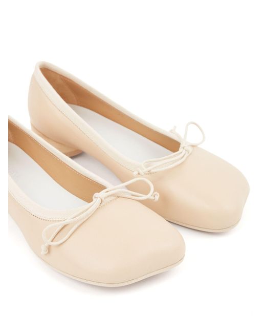 MM6 by Maison Martin Margiela Natural Neutral Anatomic Leather Ballet Pumps - Women's - Calf Leather