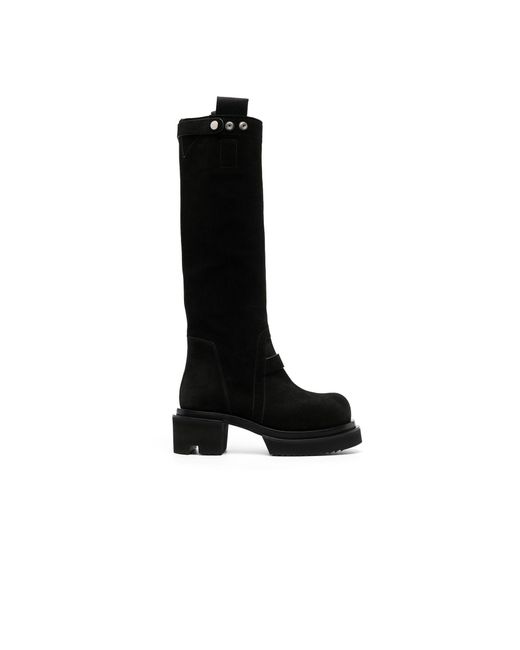 Rick Owens Black Bogun Kneehigh Suede Boots Lyst UK