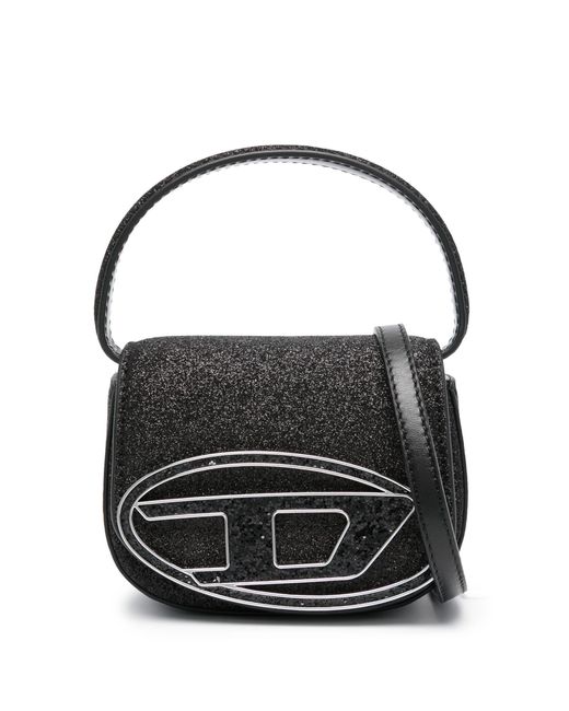 DIESEL Black 1dr Glitter Detailed Mini Tote Bag