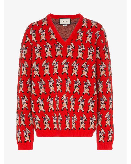 Gucci pig cheap sweatshirt price