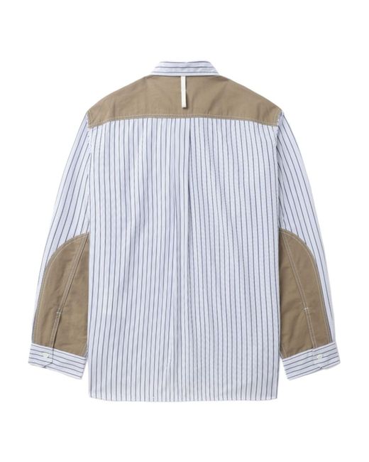 Junya Watanabe Blue Striped Zip-up Shirt for men