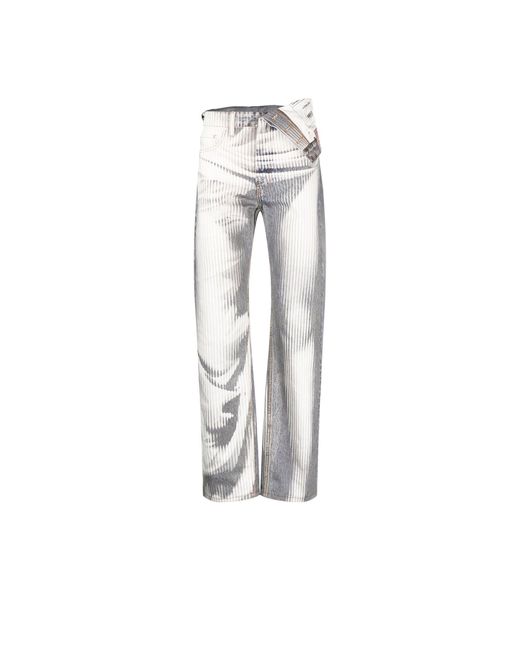 Y. Project Gray X Jean Paul Gaultier Blue Body Morph Jeans for men
