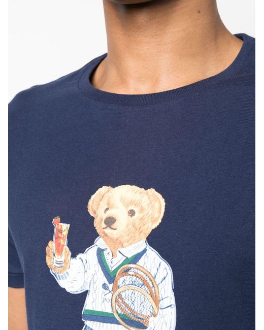 Polo Ralph Lauren Blue Polo Bear Cotton T-shirt for men