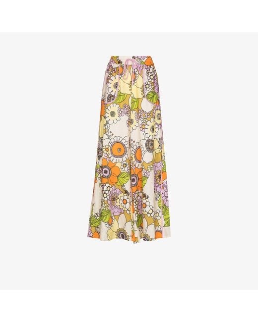 ALÉMAIS Multicolor Farrah Floral Print Linen Trousers - Women's - Linen/flax