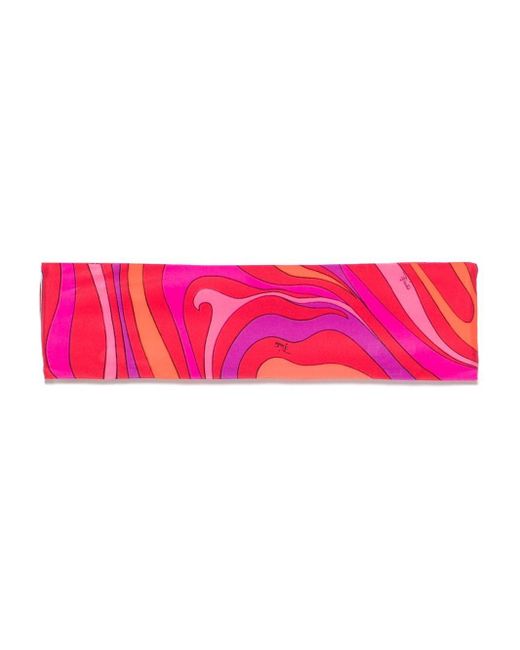 Emilio Pucci Red Iride-Print Bikini Top