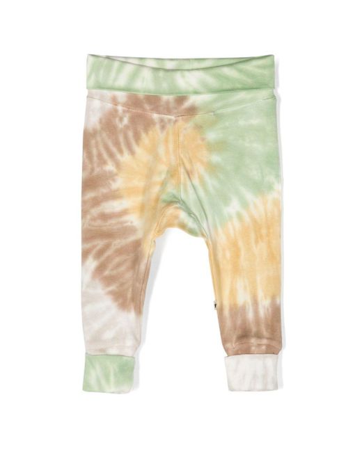 Molo White Baby Swirl Tie-Dye Print Leggings