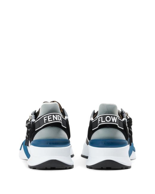 Fendi Blue Flow Panelled Sneakers for men