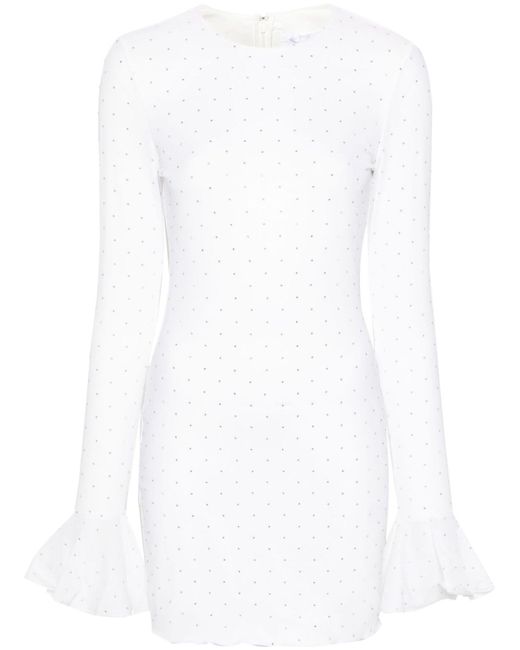 ROTATE BIRGER CHRISTENSEN White Crystal-embellished Mini Dress