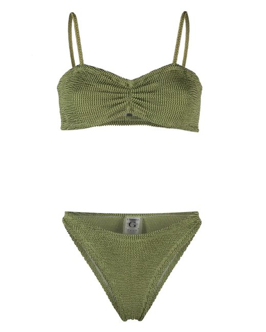 Hunza G Aura Seersuckertexture Bikini in Green Lyst Australia