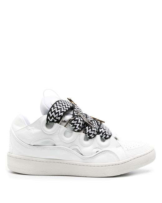Lanvin White X Future Curb Leather Sneakers for men