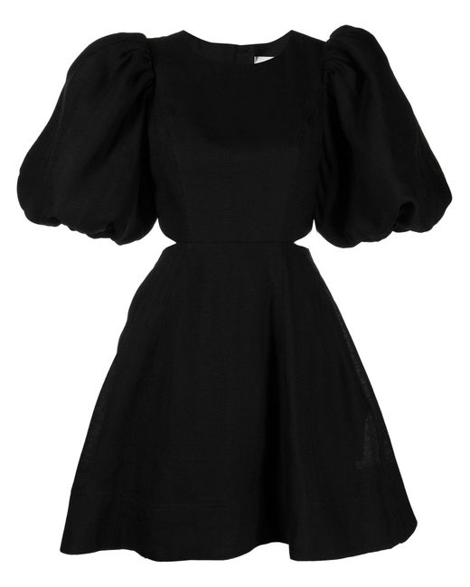Aje. Black Bouquet Puff Sleeve Mini Dress - Save 14% | Lyst
