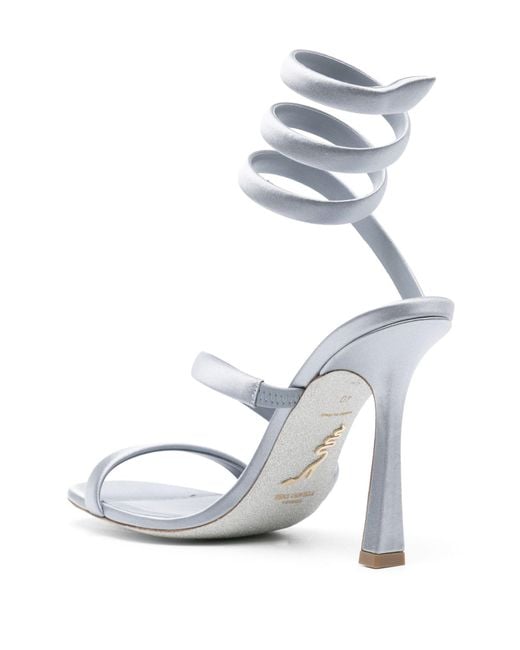 Rene Caovilla White Bulgari 105mm Satin Sandals