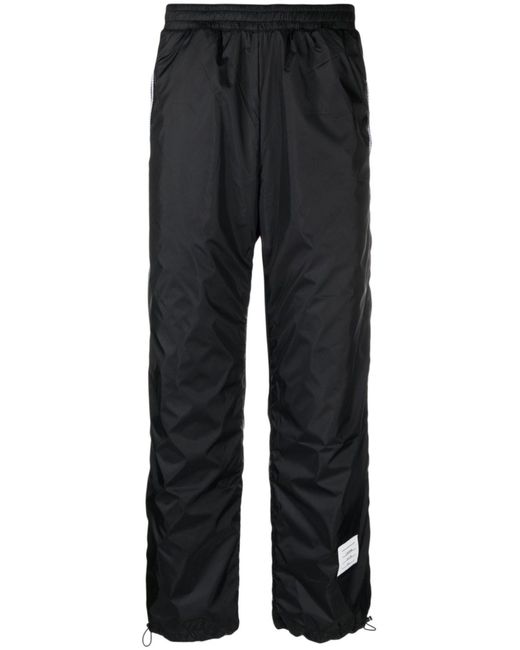 Thom Browne Black Logo-applique Ripstop Trousers for men